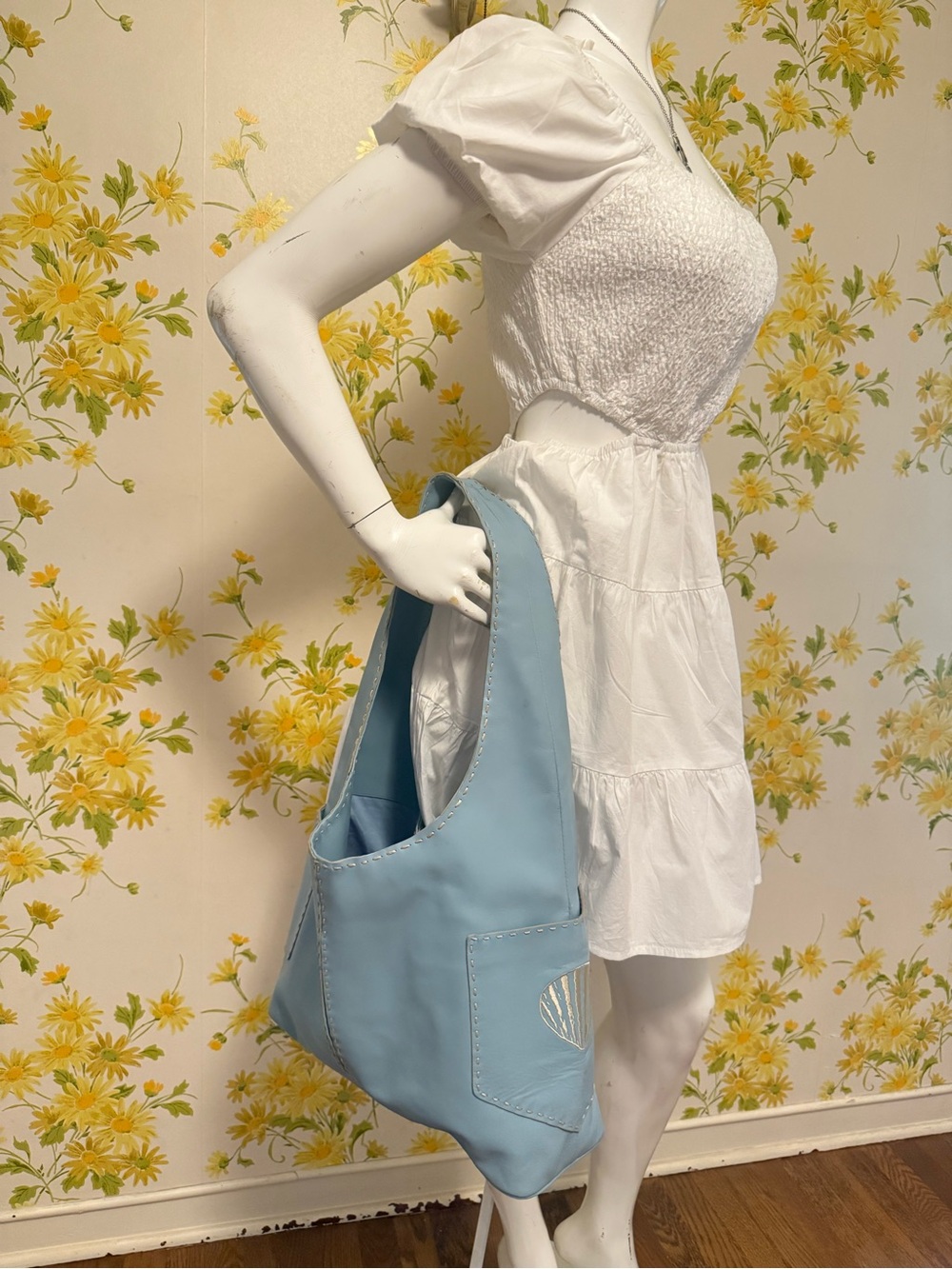 Sky Blue Shoulder Tote Bag for Women
